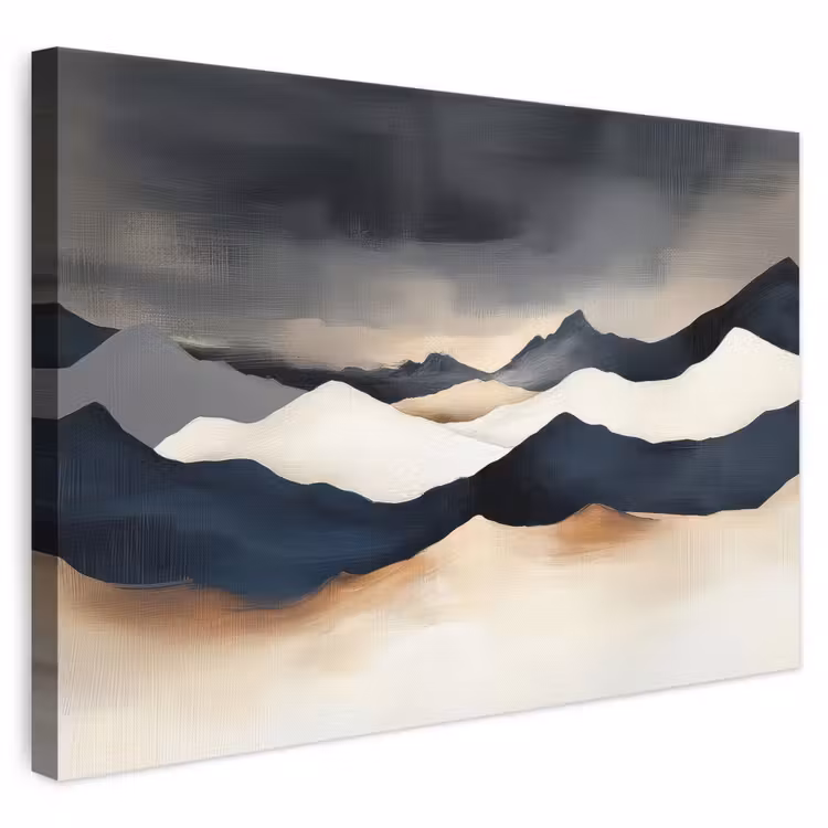 Leinwandbild - Berge - Dunkelblau - Landschaft — 1