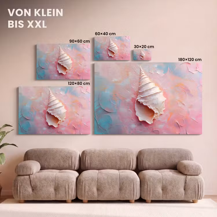 Leinwandbild - Muschel - Pastell - Rosa — 6