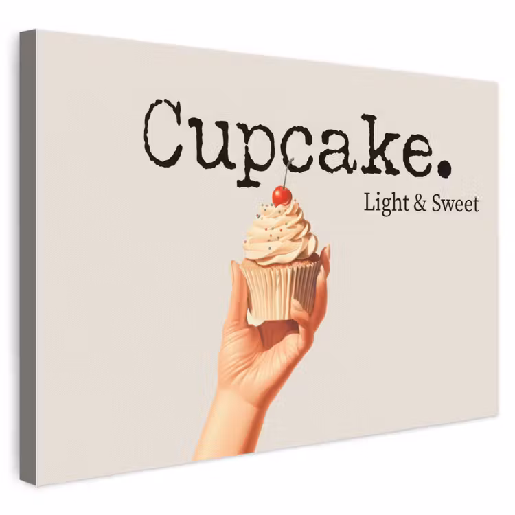 Leinwandbild - Cupcake - Süß - Kirsche — 1