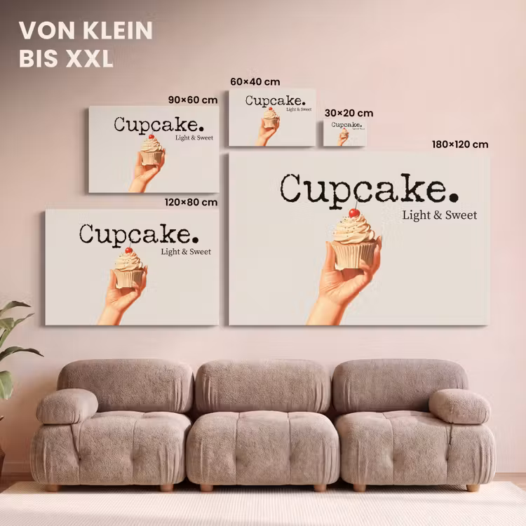 Leinwandbild - Cupcake - Süß - Kirsche — 6