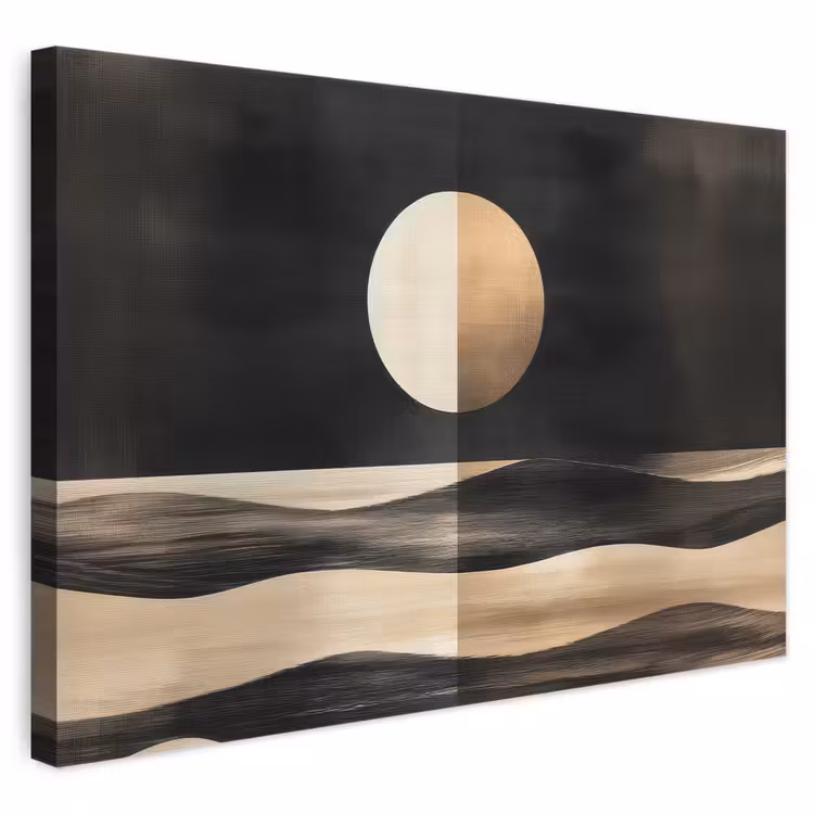 Leinwandbild - Mond - Kreis - Gold — 1