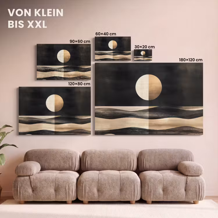 Leinwandbild - Mond - Kreis - Gold — 6