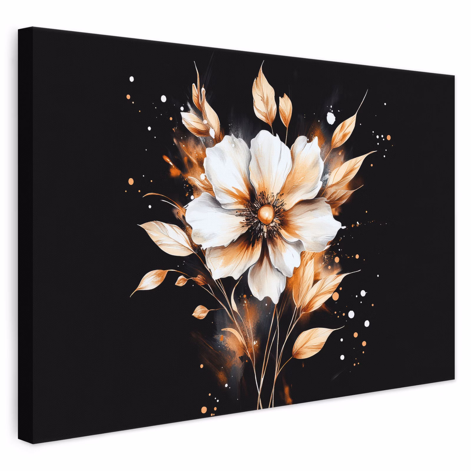 Leinwandbild - Blume - Farbe - Gold - Graffiti - Modern — 1