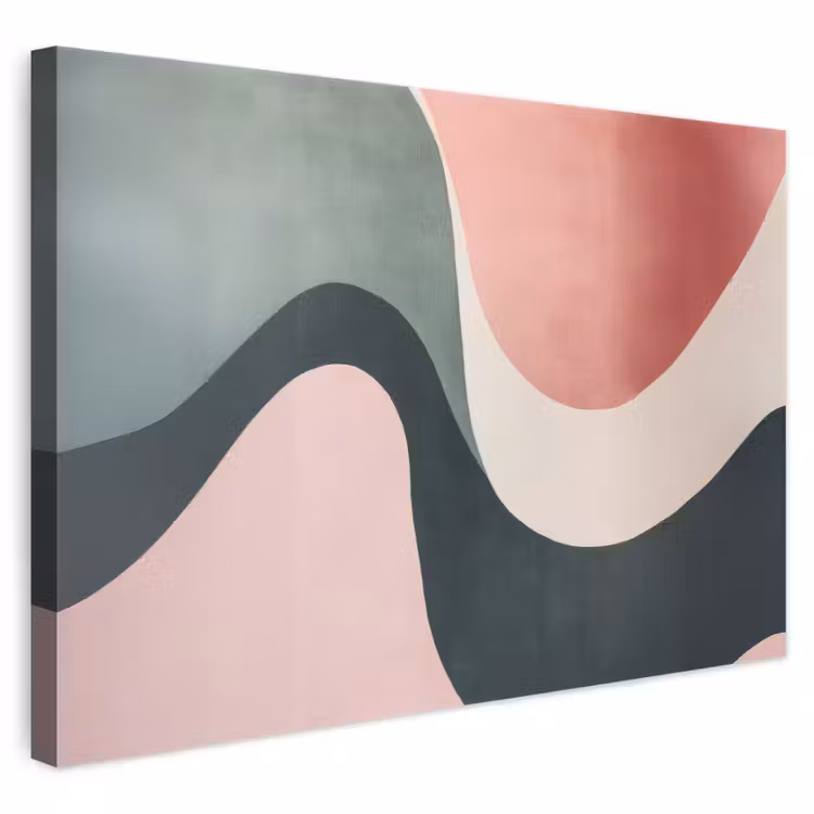 Leinwandbild - Abstrakt - Wellen - Elegant - Rosa — 1