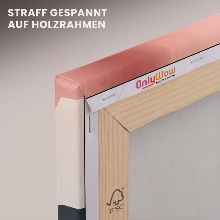 Leinwandbild - Abstrakt - Wellen - Elegant - Rosa — 5