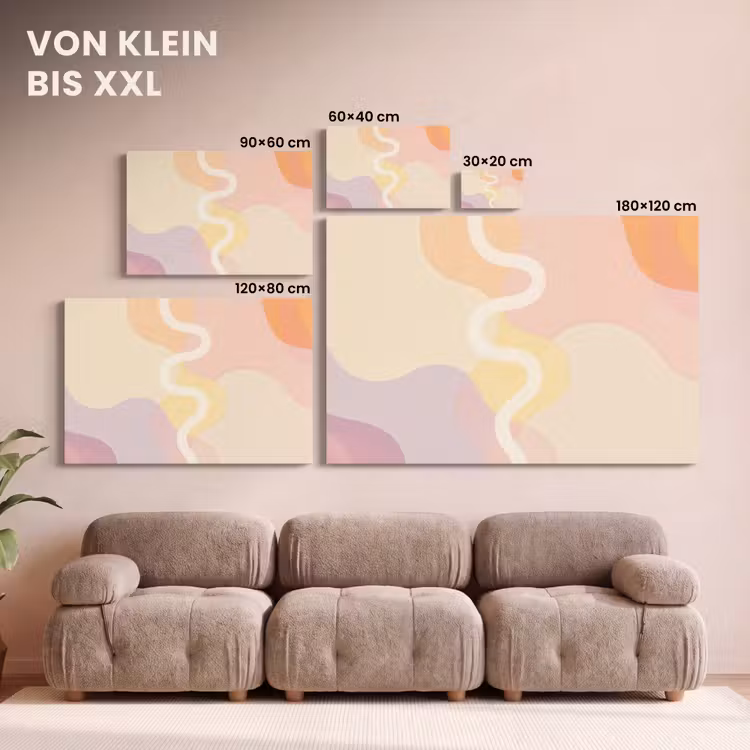 Leinwandbild - Gewellte Formen - Abstrakt - Pastell — 6