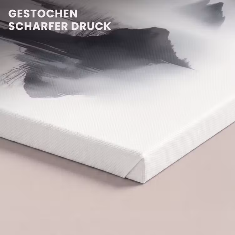 Leinwandbild - Berge - Neblig - Wasser - Weiß — 4