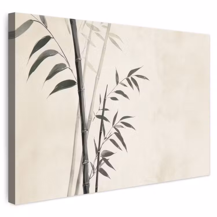 Leinwandbild - Japandi - Bambus - Beige — 1