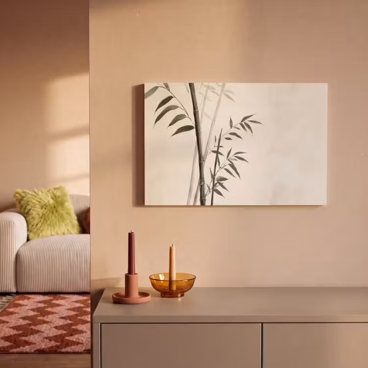Leinwandbild - Japandi - Bambus - Beige — 2