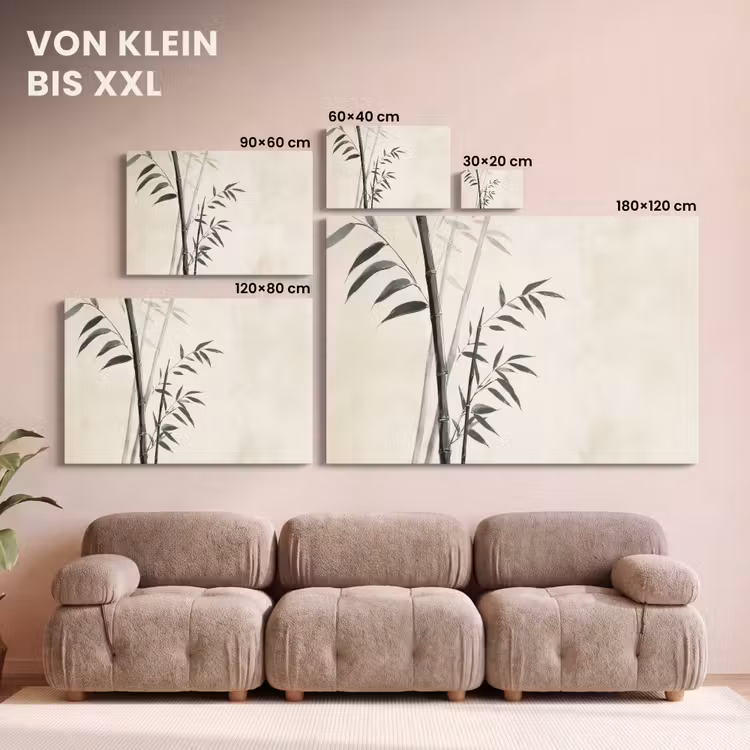 Leinwandbild - Japandi - Bambus - Beige — 6
