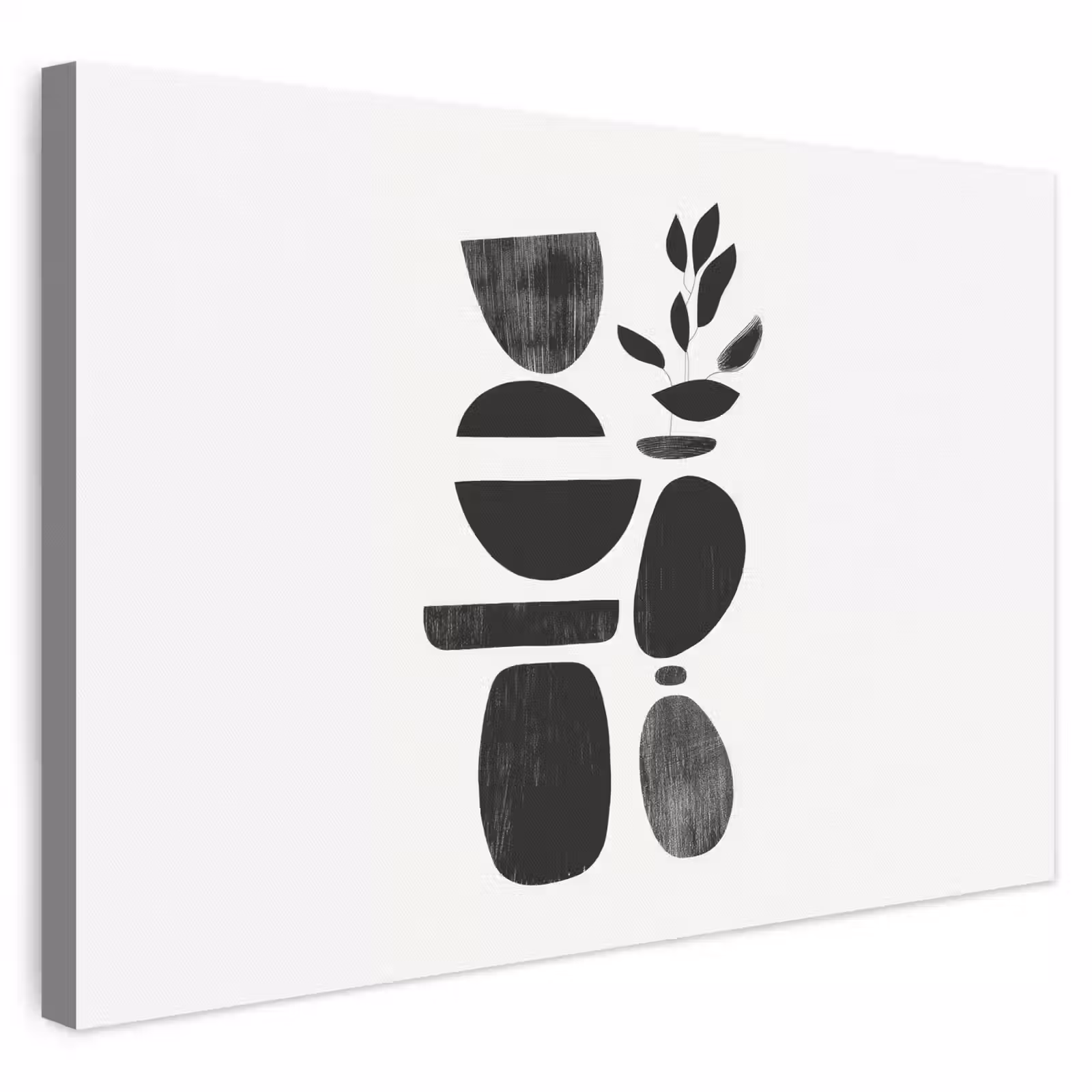 Leinwandbild - Japandi - Schwarz - Abstrakt — 1