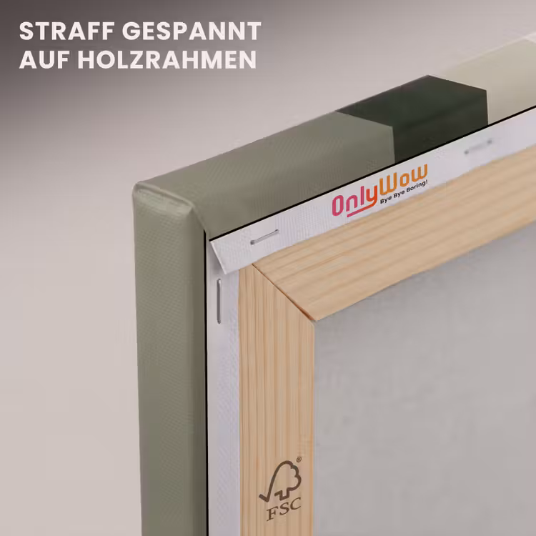 Leinwandbild - Japandi - Grün - Abstrakt - Modern — 5