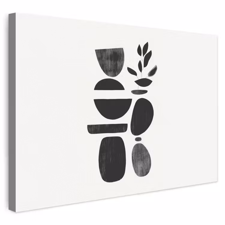 Leinwandbild - Japandi - Schwarz - Abstrakt — 1