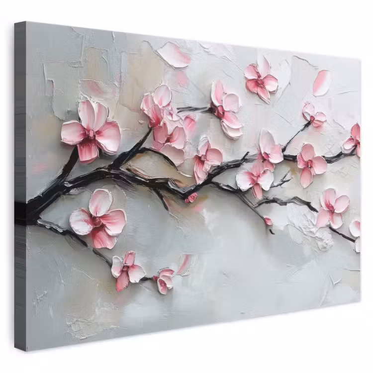Leinwandbild - Blüte - Künstlerisch - Rosa - Sakura — 1