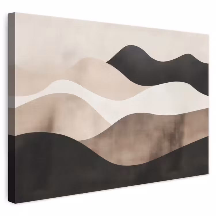 Leinwandbild - Abstrakt - Landschaft - Wellen - Cremefarben — 1