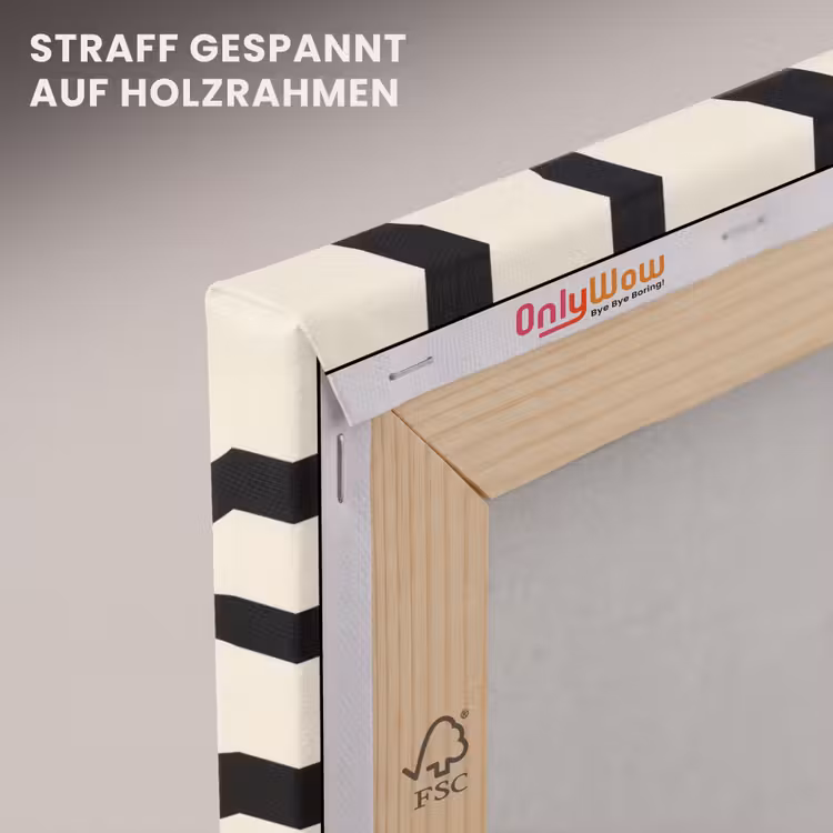 Leinwandbild - Abstrakt - Linien - Modern - Beige — 5
