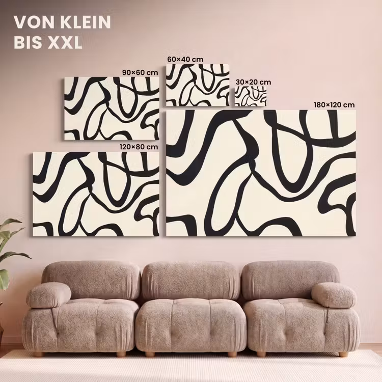 Leinwandbild - Abstrakt - Linien - Modern - Beige — 6