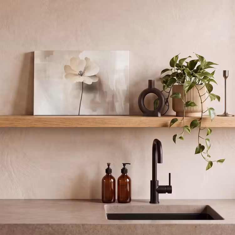 Leinwandbild - Blume - Beige - Farbe - Schatten — 3