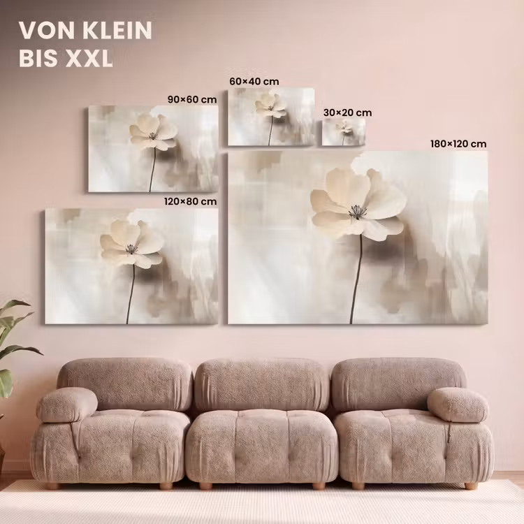 Leinwandbild - Blume - Beige - Farbe - Schatten — 6