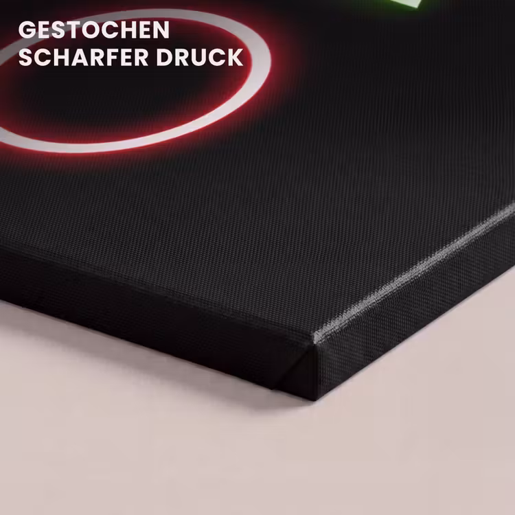 Leinwandbild - Gaming - Neon - Konsole - Schwarz - Controller - Gaming — 4