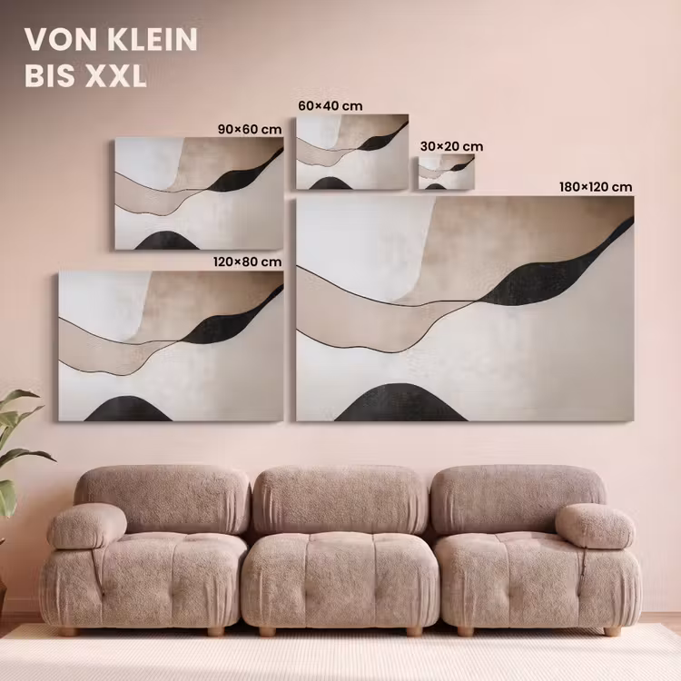 Leinwandbild - Konturlinien - Abstrakte Landschaft — 6