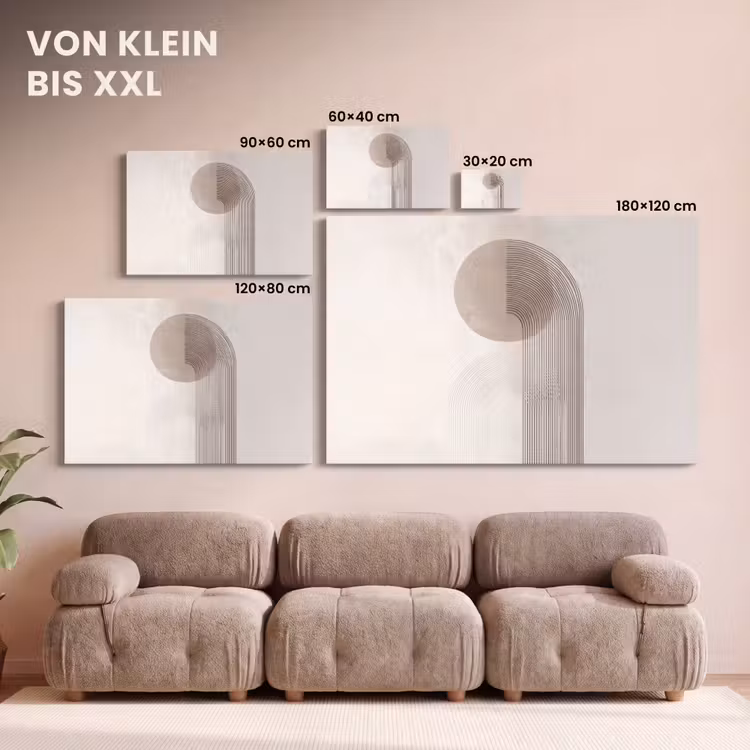 Leinwandbild - Minimalistisch - Kreis - Hellgrau — 6