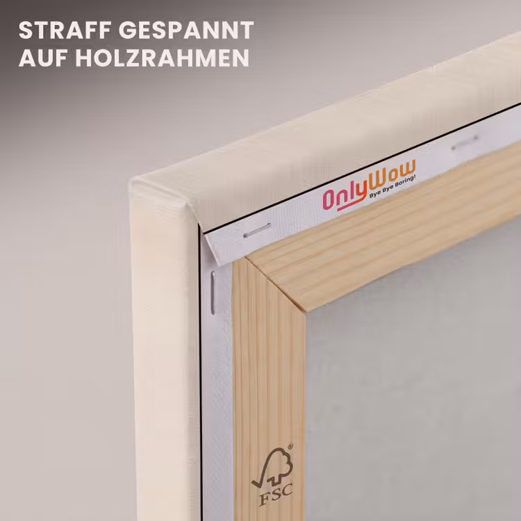Leinwandbild - Grafisches geschwungenes Muster - Beige — 5