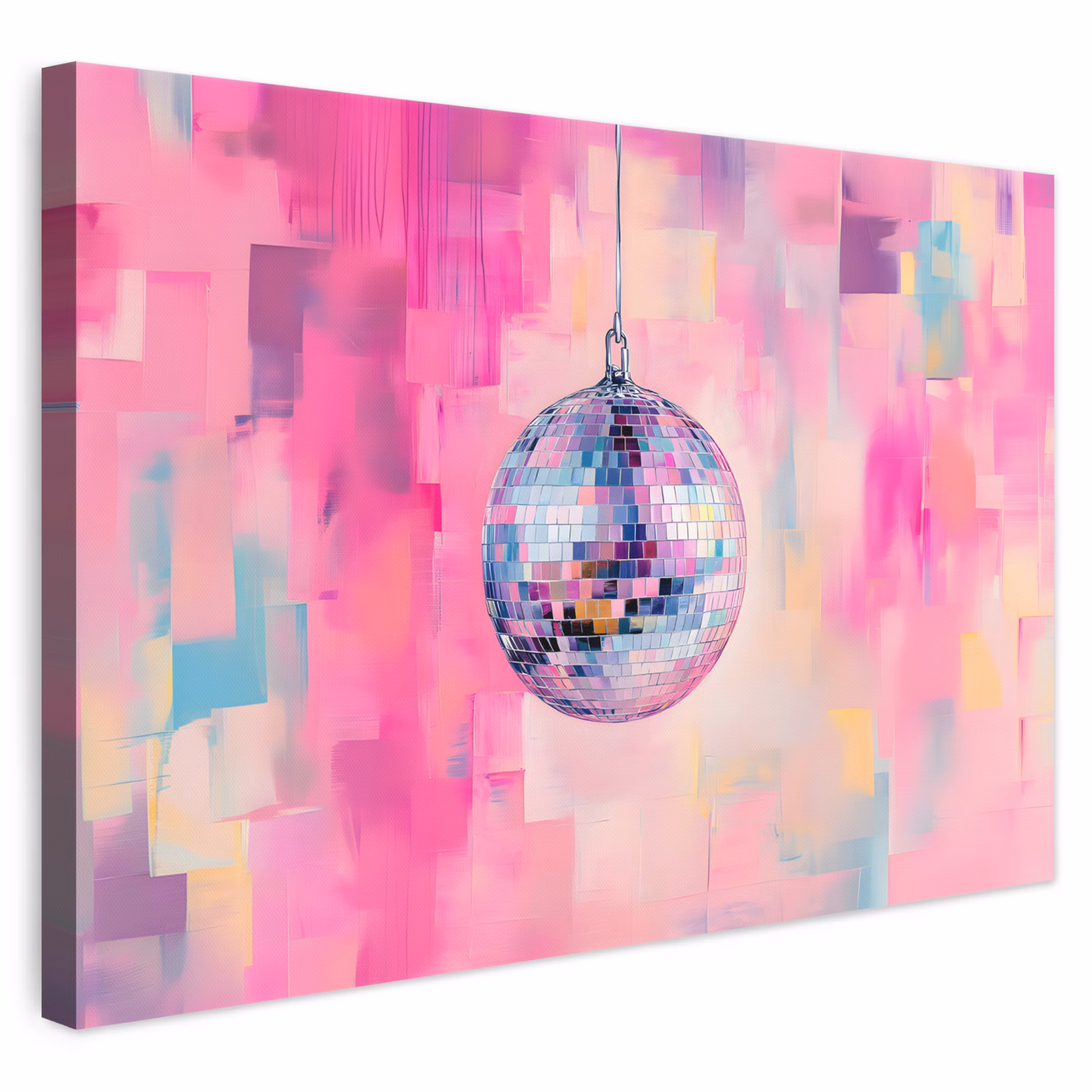Leinwandbild - Discoball - Rosa - Farbe — 1