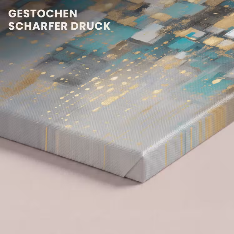 Leinwandbild - Abstrakt - Blöcke - Gold - Skyline — 4