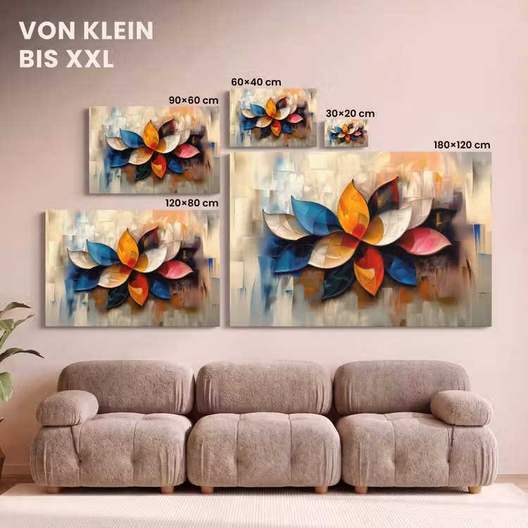 Leinwandbild - Blume - Abstrakt - Bunt - Blätter — 6