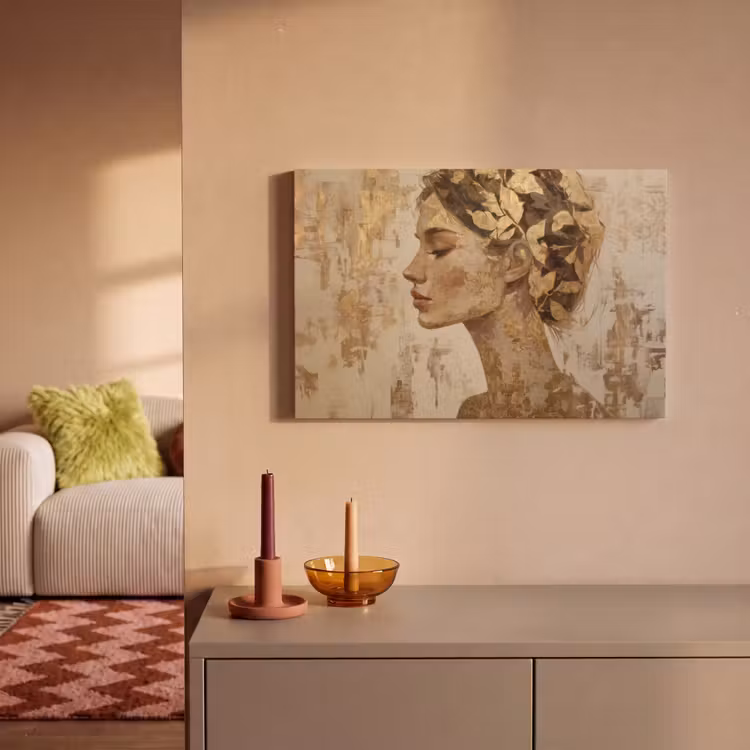Leinwandbild - Frau - Gold - Abstrakt - Textur — 2