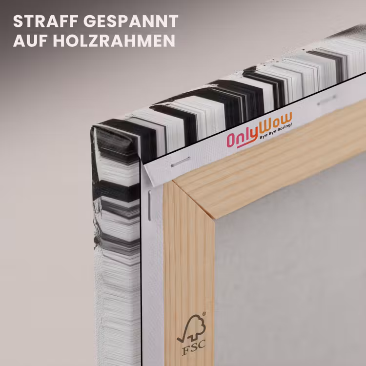 Leinwandbild - Gesicht - Mund - Graffiti - Schwarz — 5