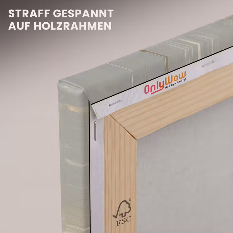 Leinwandbild - Fluff - Frau - Beige — 5