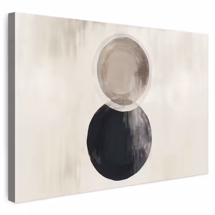 Leinwandbild - Kreise - Form - Beige - Abstrakt — 1