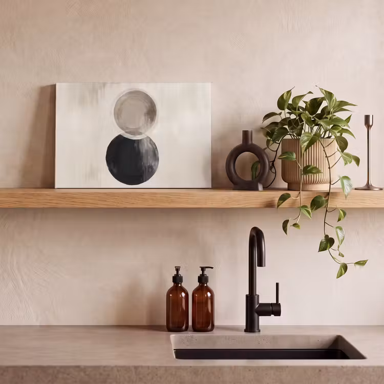 Leinwandbild - Kreise - Form - Beige - Abstrakt — 3