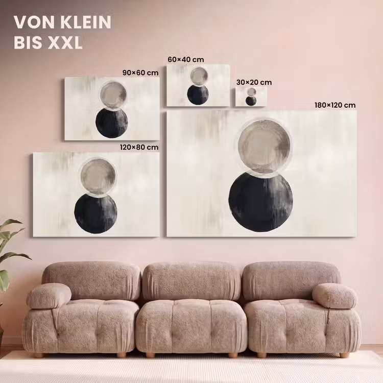 Leinwandbild - Kreise - Form - Beige - Abstrakt — 6