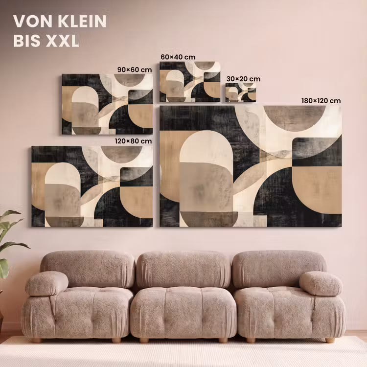 Leinwandbild - Abstrakt - Formen - Modern - Beige — 6