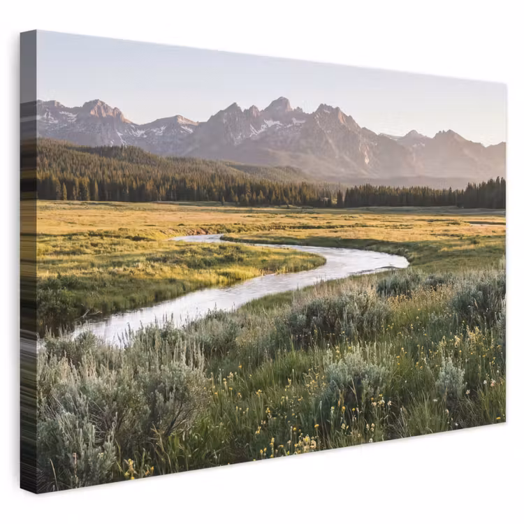 Leinwandbild - Berglandschaften - Fluss - Wald — 1