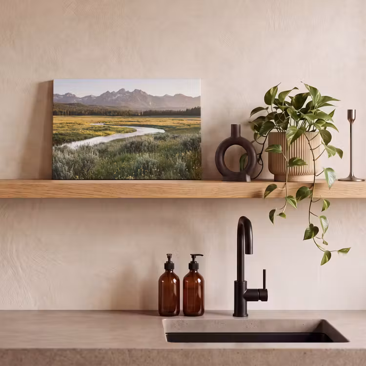 Leinwandbild - Berglandschaften - Fluss - Wald — 3
