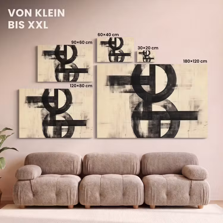 Leinwandbild - Kreise - Balken - Schwarz - Abstrakt — 6