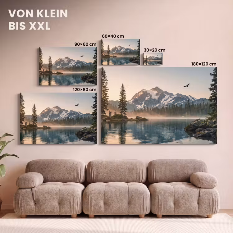 Leinwandbild - Berge - Wasser - Bäume — 6