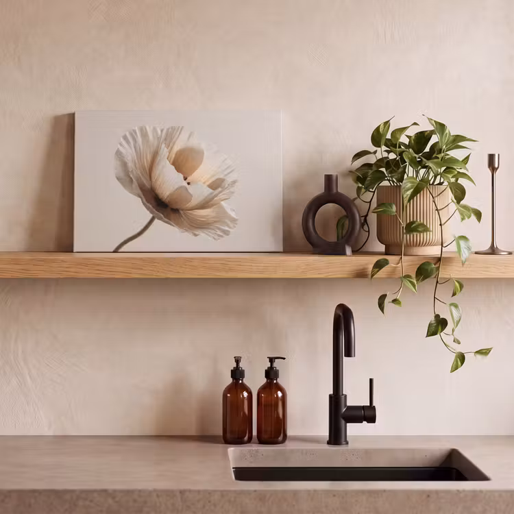 Leinwandbild - Blume - Beige - Creme — 3