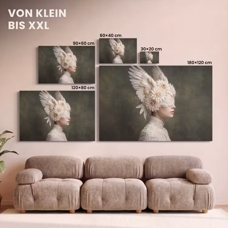 Leinwandbild - Flügel - Frau - Weiß — 6