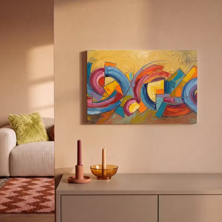 Leinwandbild - Abstrakt - Kreise - Malerei - Bunt - Dynamisch — 2