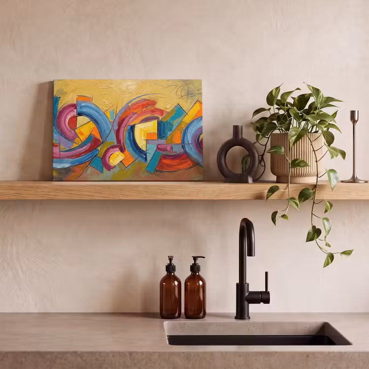 Leinwandbild - Abstrakt - Kreise - Malerei - Bunt - Dynamisch — 3
