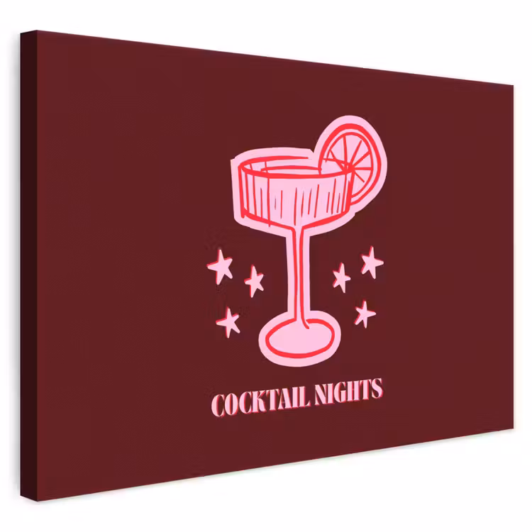 Leinwandbild - Cocktail – Weihnachten – Burgunderrot – Rosa — 1