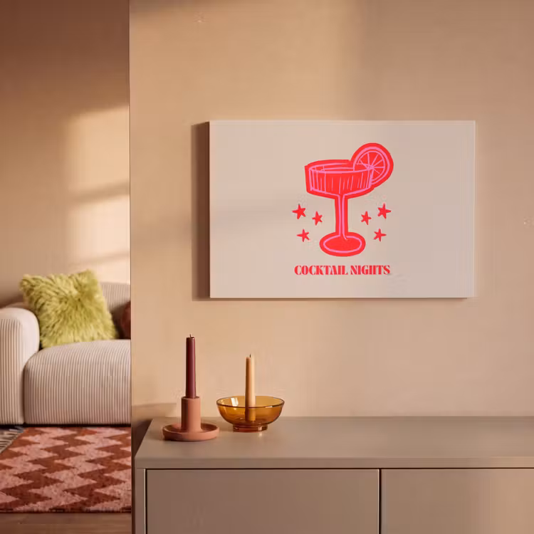 Leinwandbild - Cocktail – Weihnachten – Beige – Rosa — 2