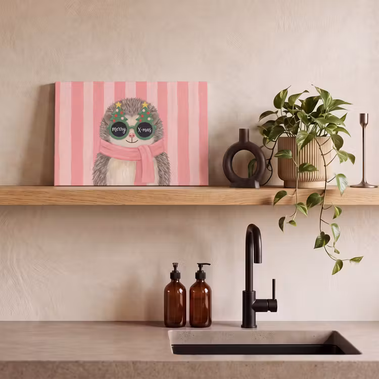 Leinwandbild - Igel – Weihnachten – Illustration — 3