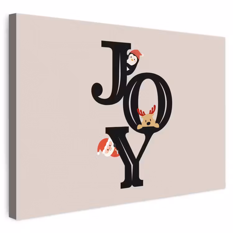 Leinwandbild - Joy – Animation – Schwarz – Weihnachten — 1