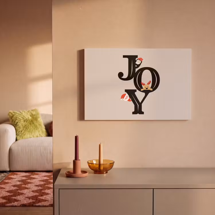 Leinwandbild - Joy – Animation – Schwarz – Weihnachten — 2